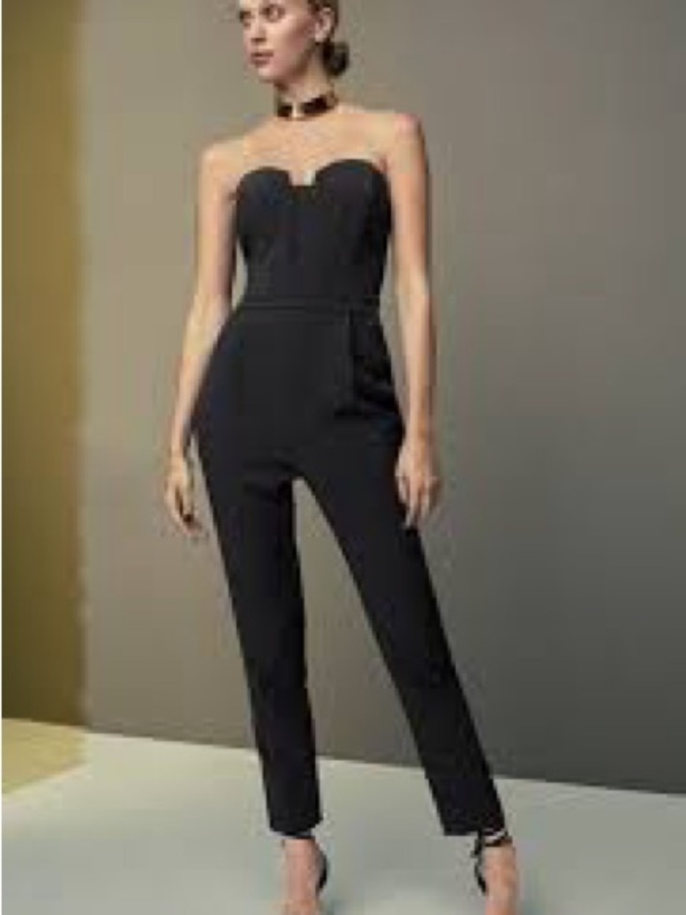 Adelyn Rae Black Strapless Tailored Jumpsuit 728